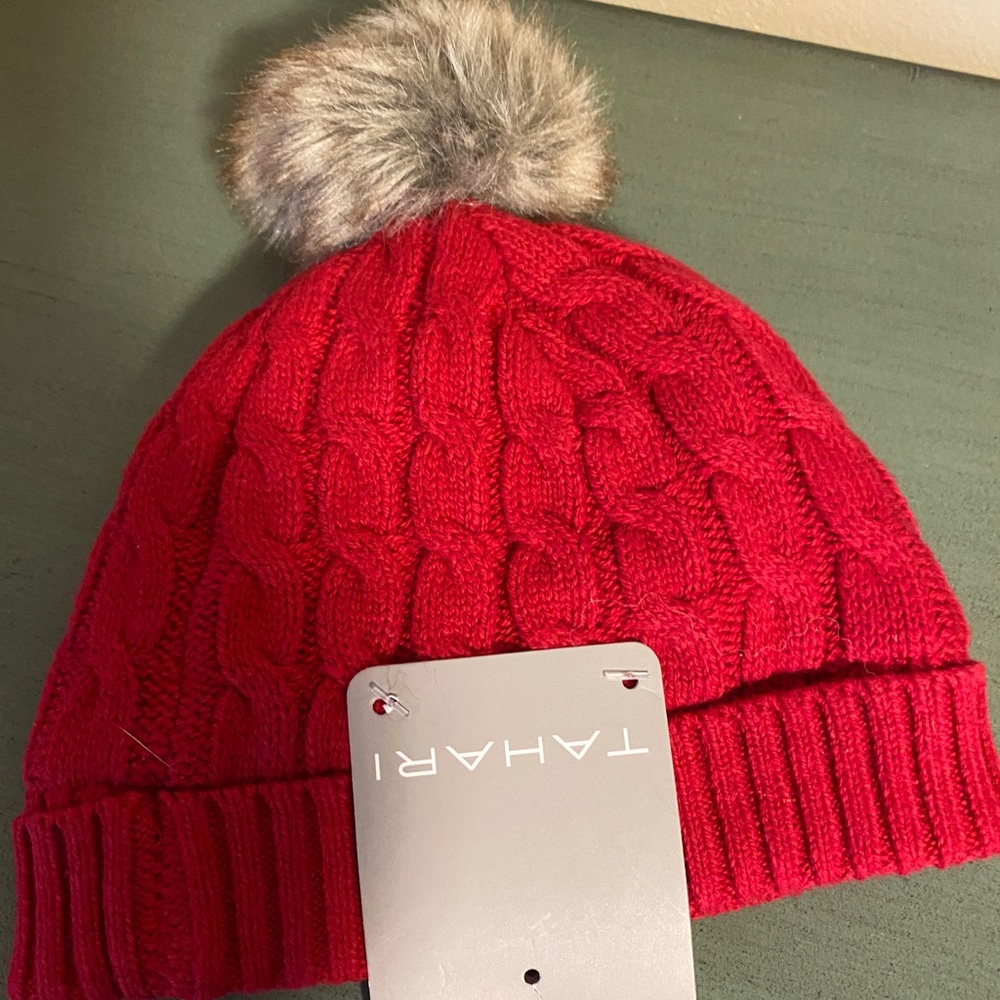 Tahari knit hat with Pom Pom. NWT.  Brand new. Infant/child size. Unisex